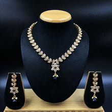 Black Polki Necklace Set - Dazzles Jewellery