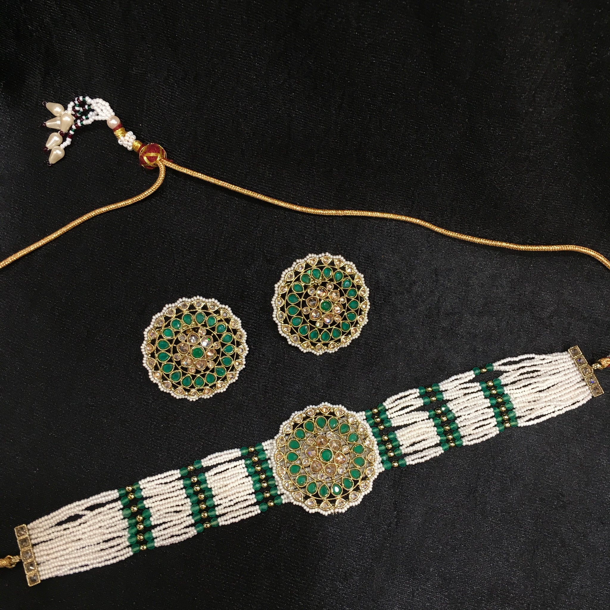 Choker Antique Necklace Set 3682-28 - Dazzles Jewellery