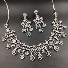 Silver Polish Zircon/AD Necklace Set 6757-69 - Dazzles Jewellery