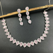 Round Neck Zircon/AD Necklace Set 7355-34 - Dazzles Jewellery