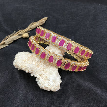 Pack of 2 Zircon/AD Bangles 3404-08 - Dazzles Jewellery