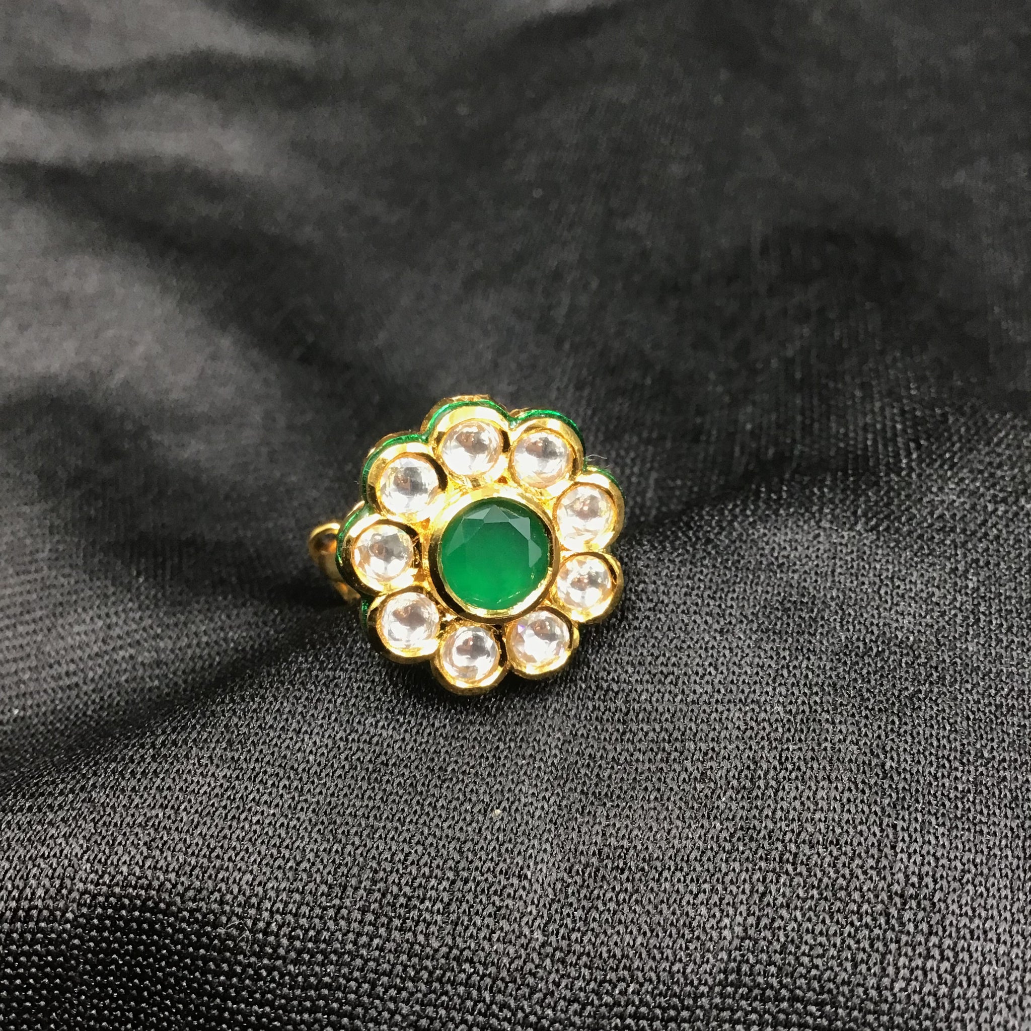 Adjustable Kundan Ring 3454-68 - Dazzles Jewellery