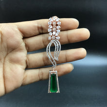 Green Zircon/AD Earring 9226-3873 - Dazzles Jewellery