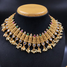 Gold Plated Round Necklace Set 5014-9079 - Dazzles Jewellery