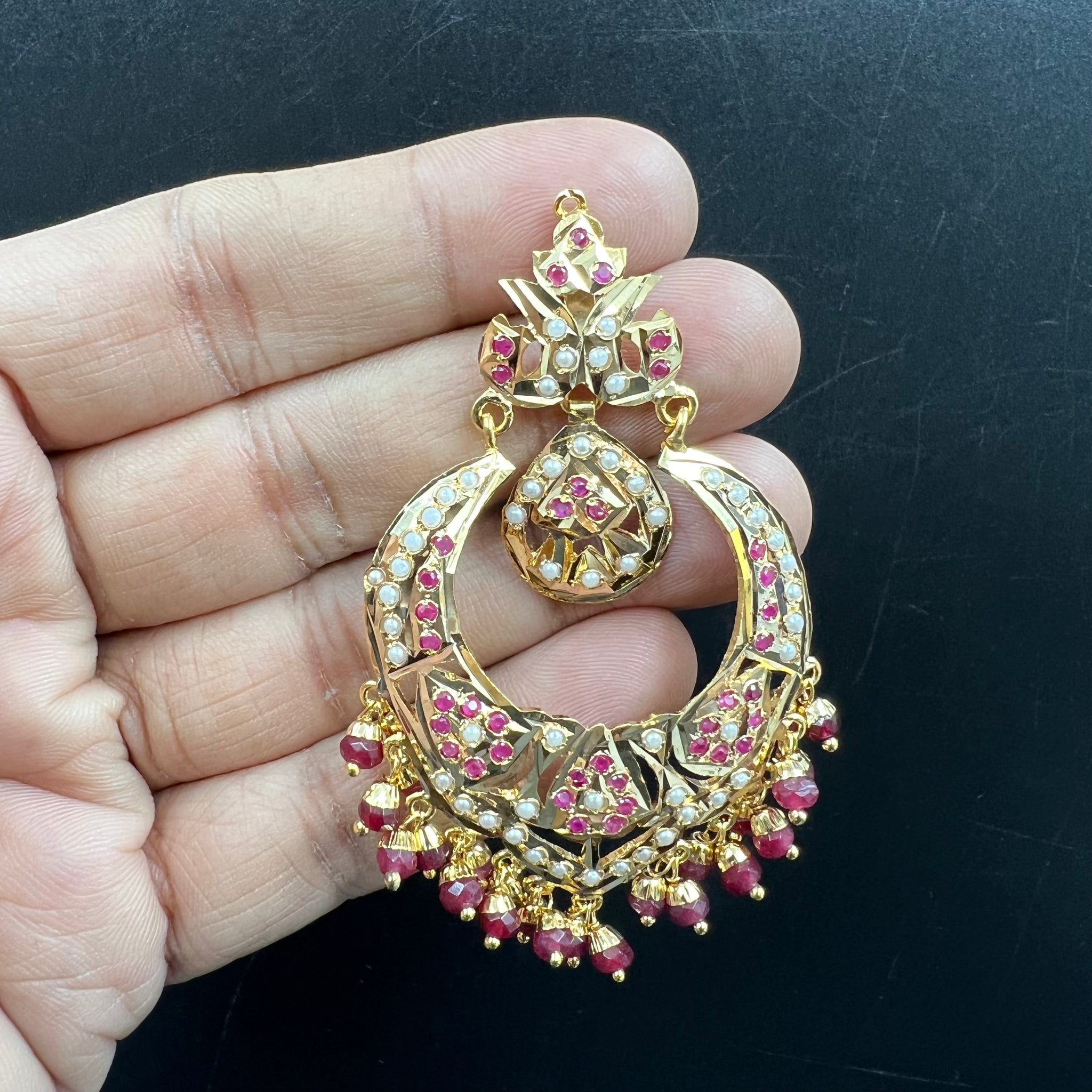 Chandbali Jadau Earring 5812-73 - Dazzles Jewellery
