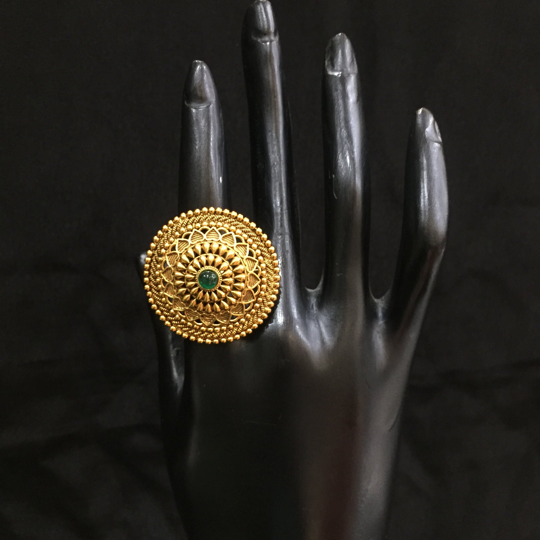 Antique Gold Finish Ring 4009-28 - Dazzles Jewellery