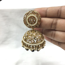 Black Gold Look Earring 1066-5475 - Dazzles Jewellery