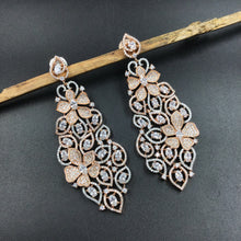 Designer Flower motif Zircon/AD Earring 17691-4873 - Dazzles Jewellery