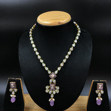 Round Neck Polki Necklace Set 4876-21 - Dazzles Jewellery