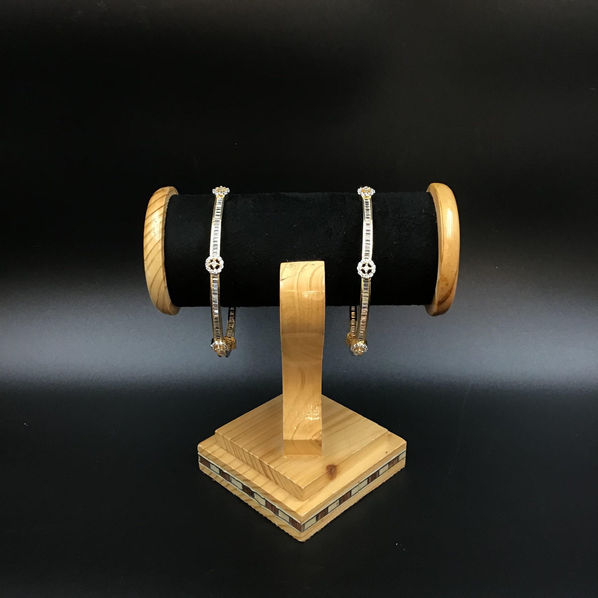Pack of 2 Zircon/AD Bangles 3402-08 - Dazzles Jewellery