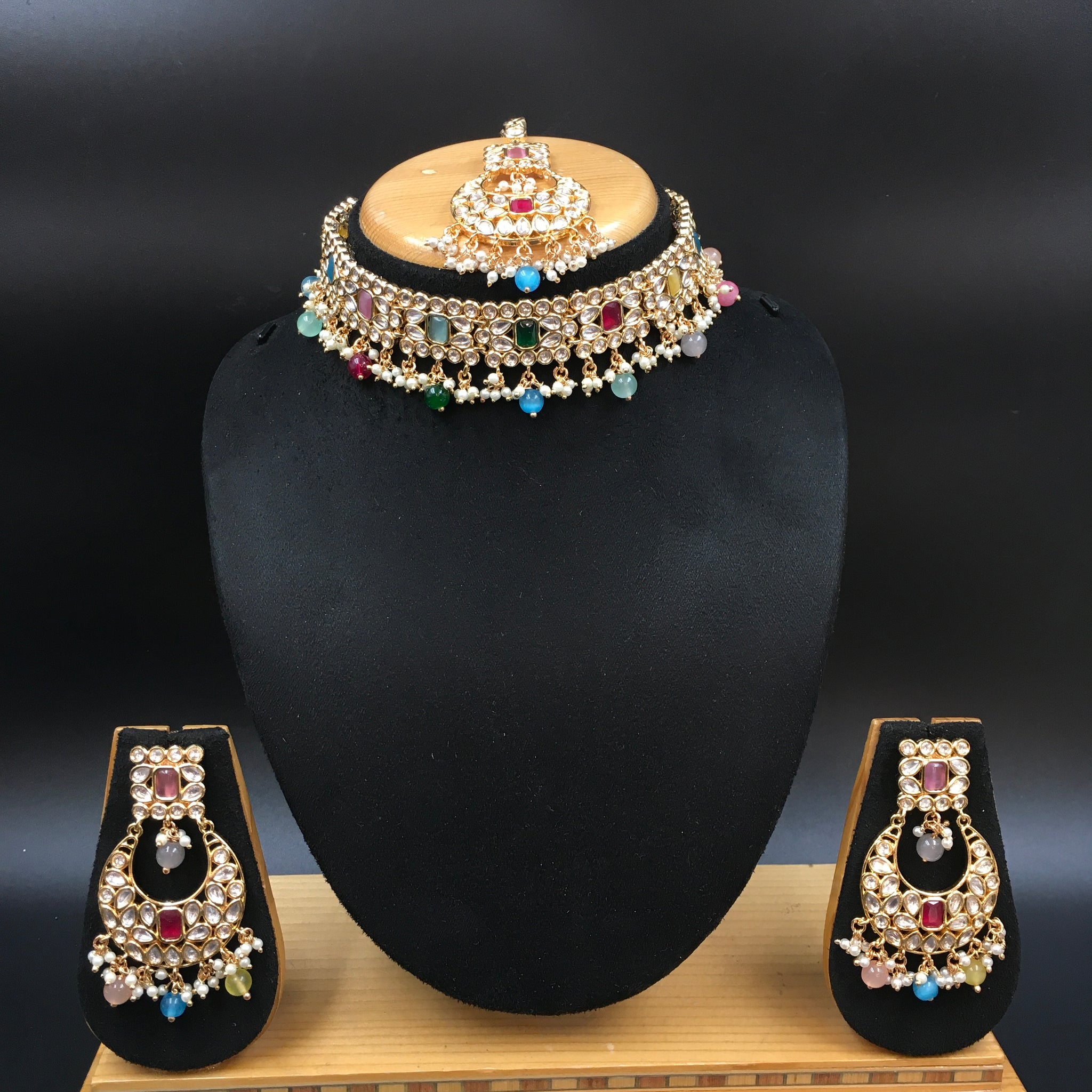 Choker Kundan Necklace Set 3710-28 - Dazzles Jewellery