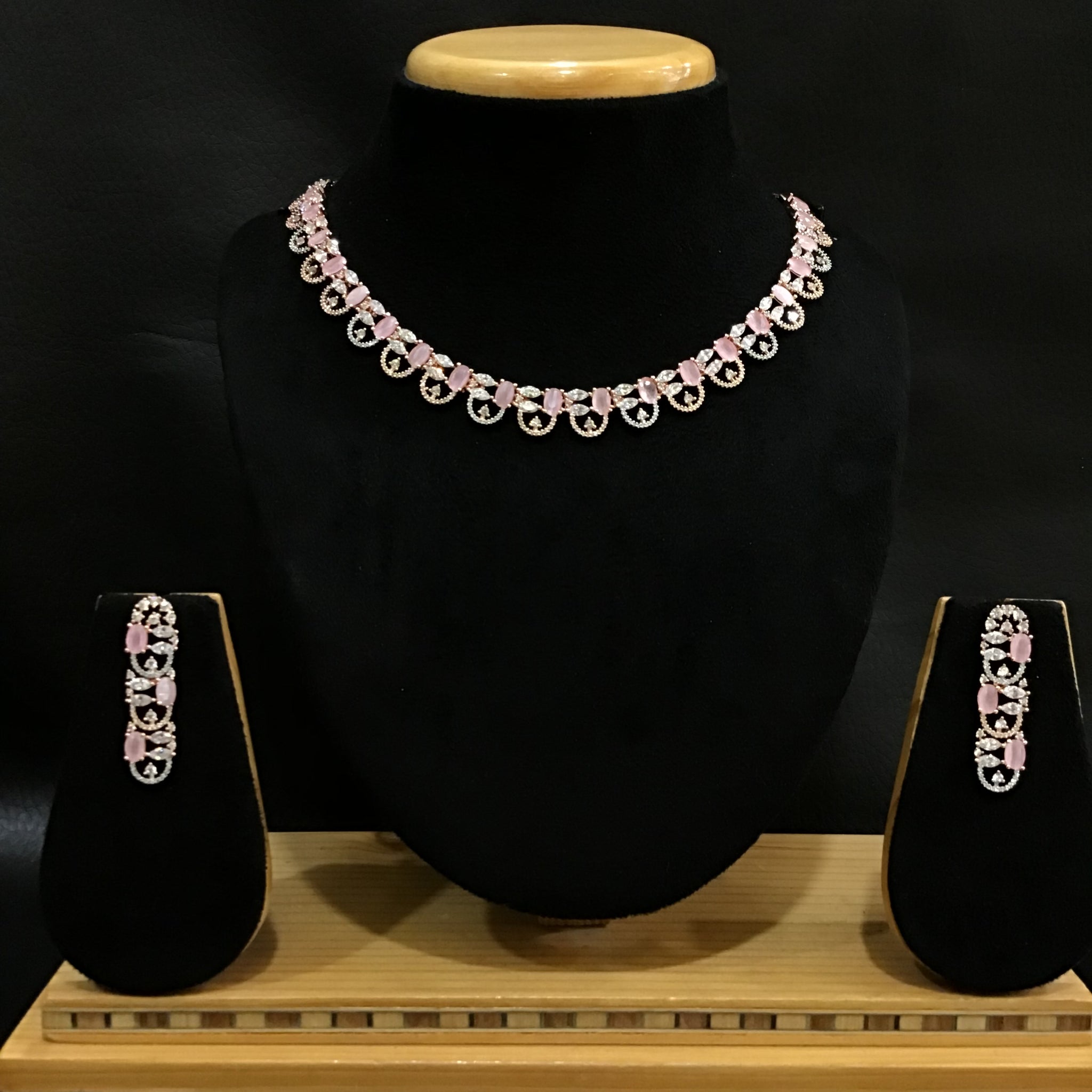 Zircon/AD Necklace Set 1180-69 - Dazzles Jewellery