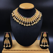 Gold Plated Round Necklace Set 5014-9079 - Dazzles Jewellery