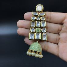 Mint Green Kundan Necklace Set - Dazzles Jewellery