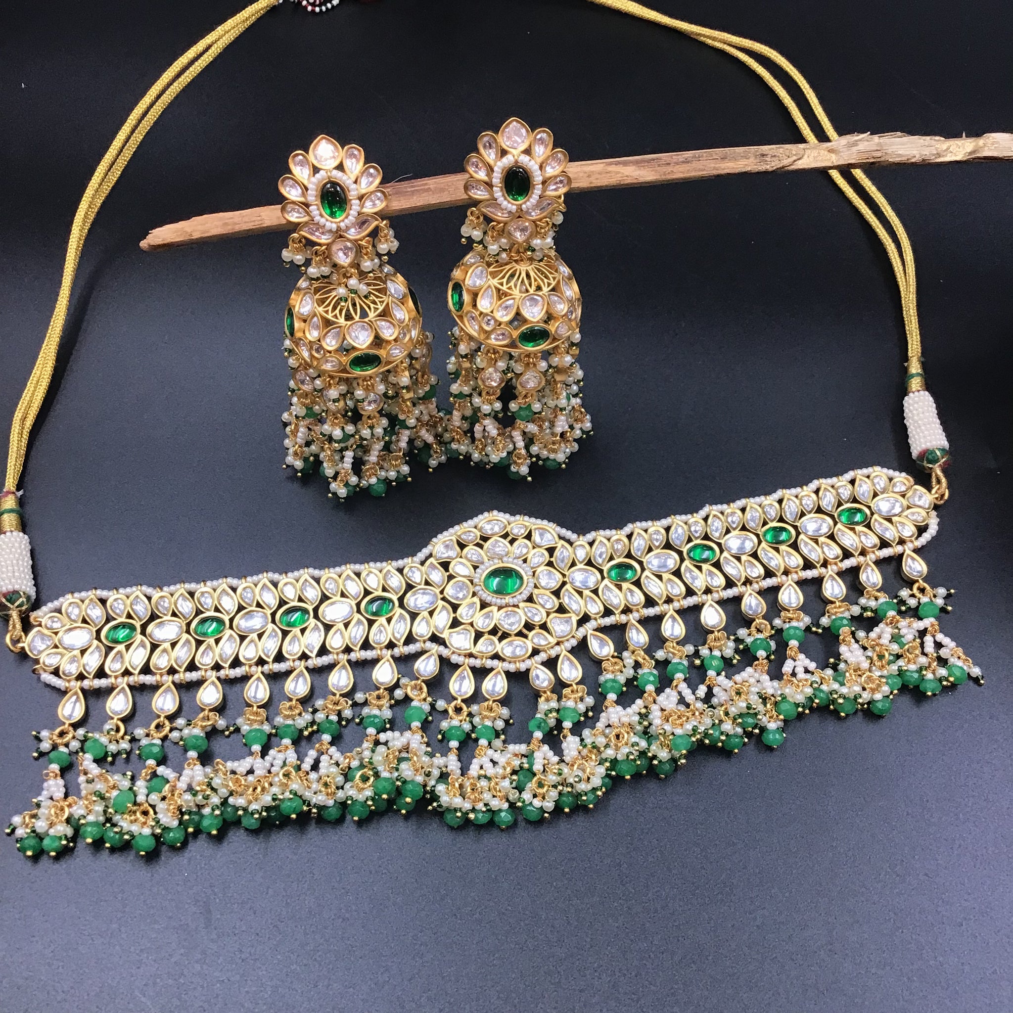 Designer Bridal Kundan Choker Set 19762 - Dazzles Jewellery