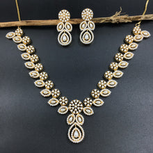 Round Neck Jadau Necklace Set 5991-65 - Dazzles Jewellery