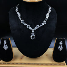 Silver Zircon/AD Necklace Set - Dazzles Jewellery