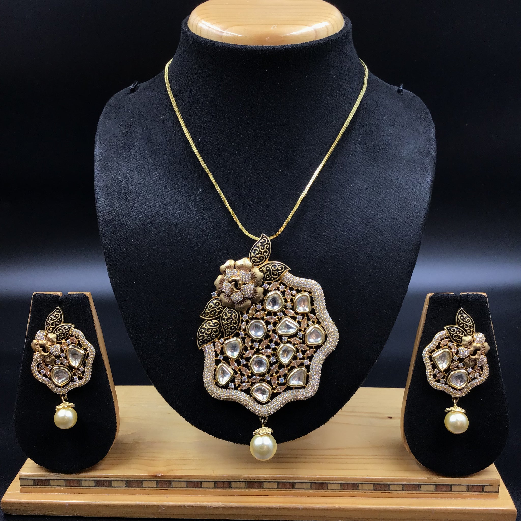 Zircon/AD Pendant Set 1952-19 - Dazzles Jewellery