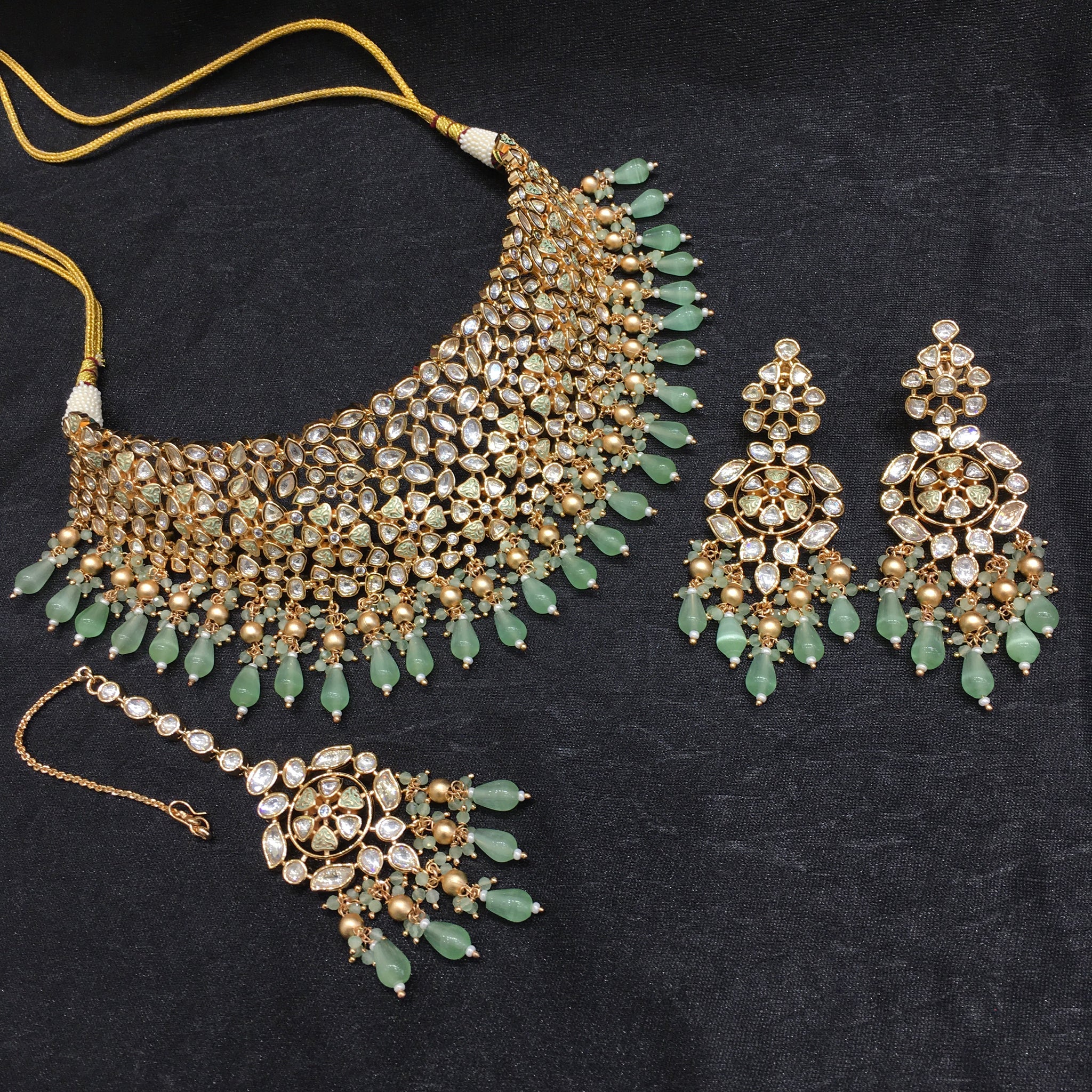 Choker Kundan Necklace Set 5479-68 - Dazzles Jewellery