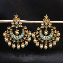 Firozi Kundan Earring 12174-8464 - Dazzles Jewellery