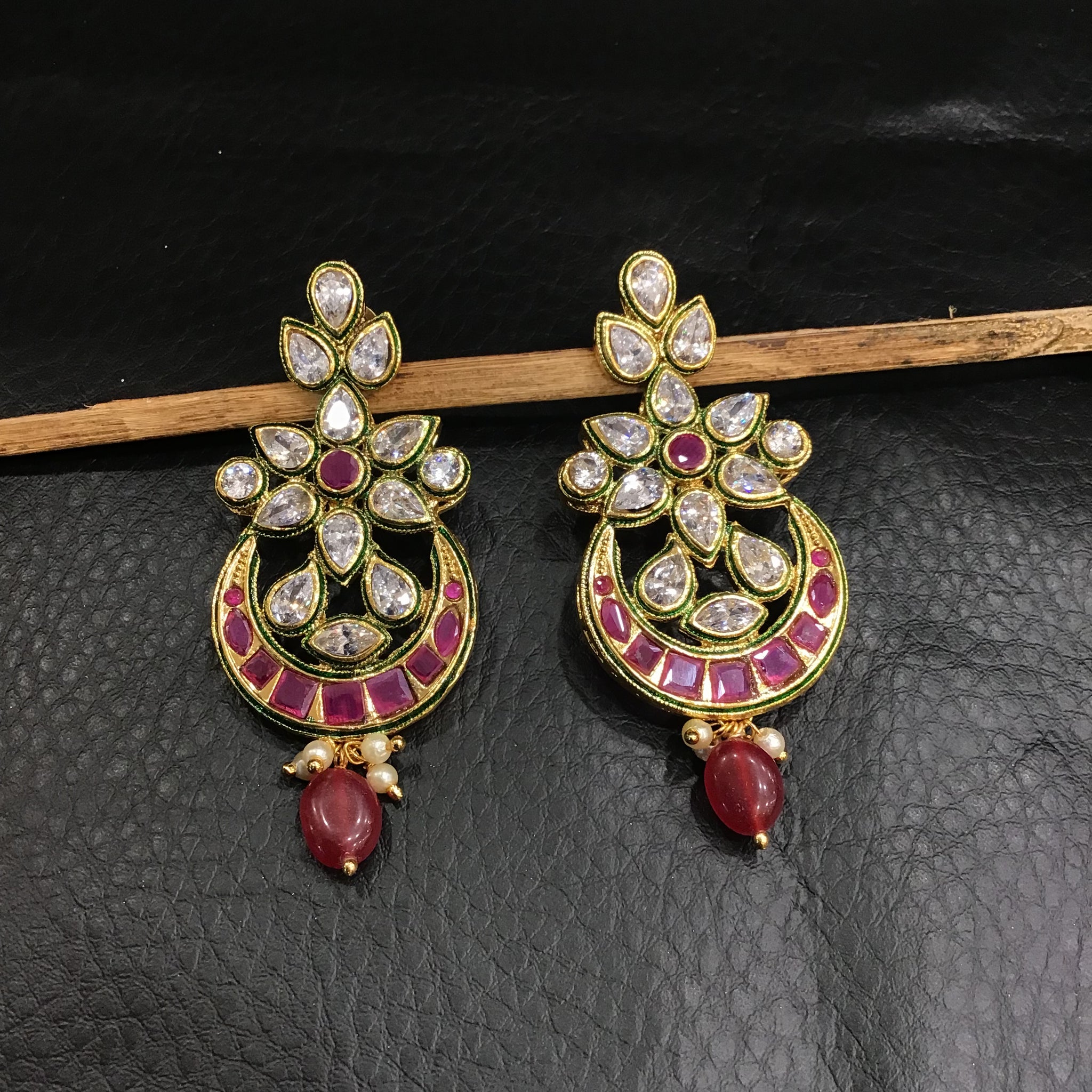 Polki Chandbali Earring 5783-21 - Dazzles Jewellery