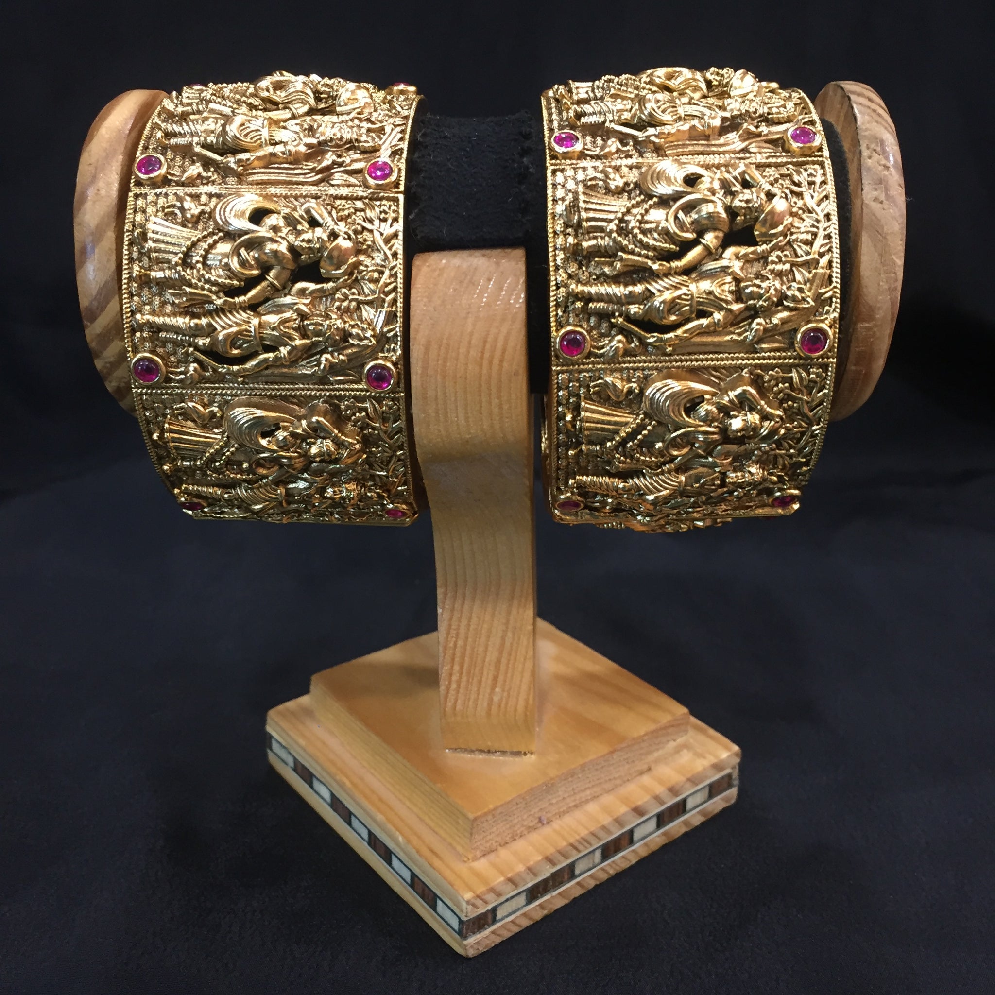 Antique Gold Finish Bangles/Kada 4061-28 - Dazzles Jewellery
