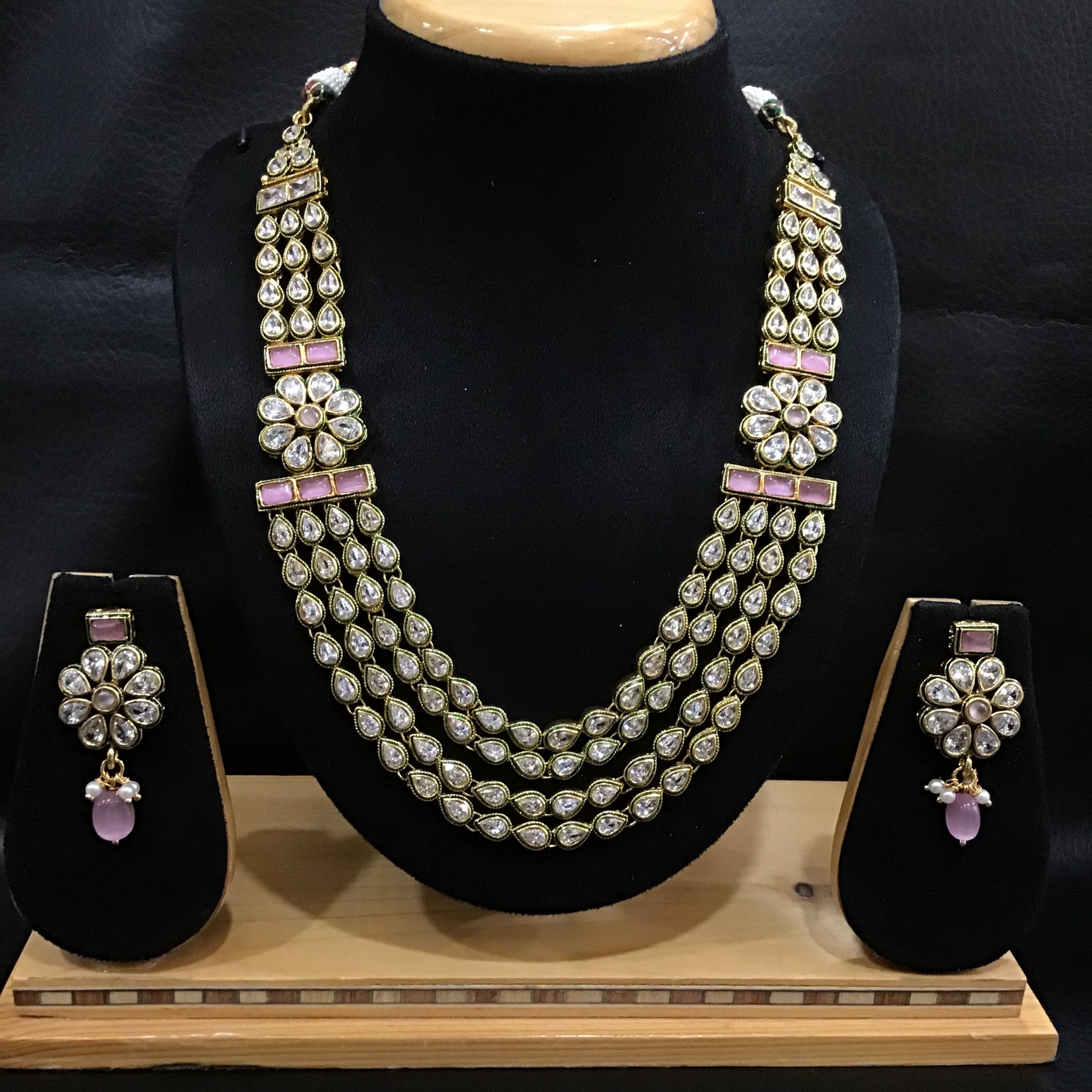Polki Necklace Set 1519-21 - Dazzles Jewellery