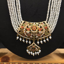 Long Neck Jadau Necklace Set 5632-65 - Dazzles Jewellery