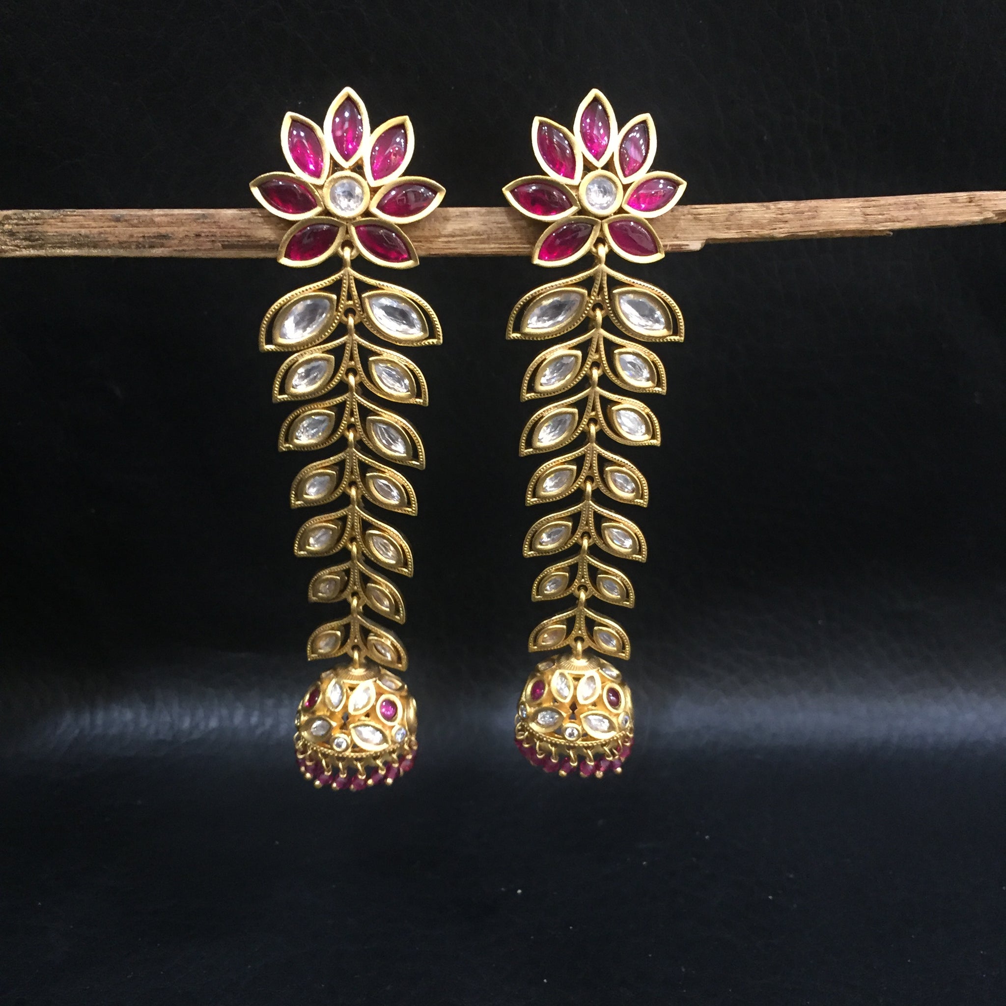 Ruby Kundan Earring 16490-3637 - Dazzles Jewellery