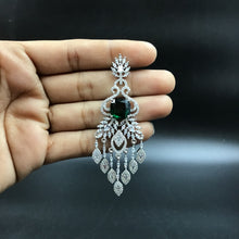Silver Polish Zircon/AD Earring 6688-69 - Dazzles Jewellery