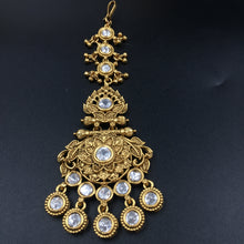 Antique Gold Polish Maang Tikka 3805-28 - Dazzles Jewellery