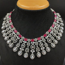 Round Neck Zircon/AD Necklace Set 6017-68 - Dazzles Jewellery