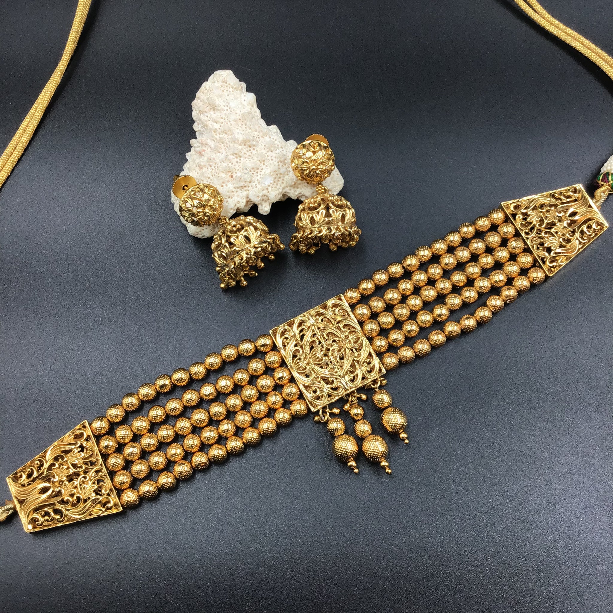 Gold Gold Look Necklace Set - Dazzles Jewellery