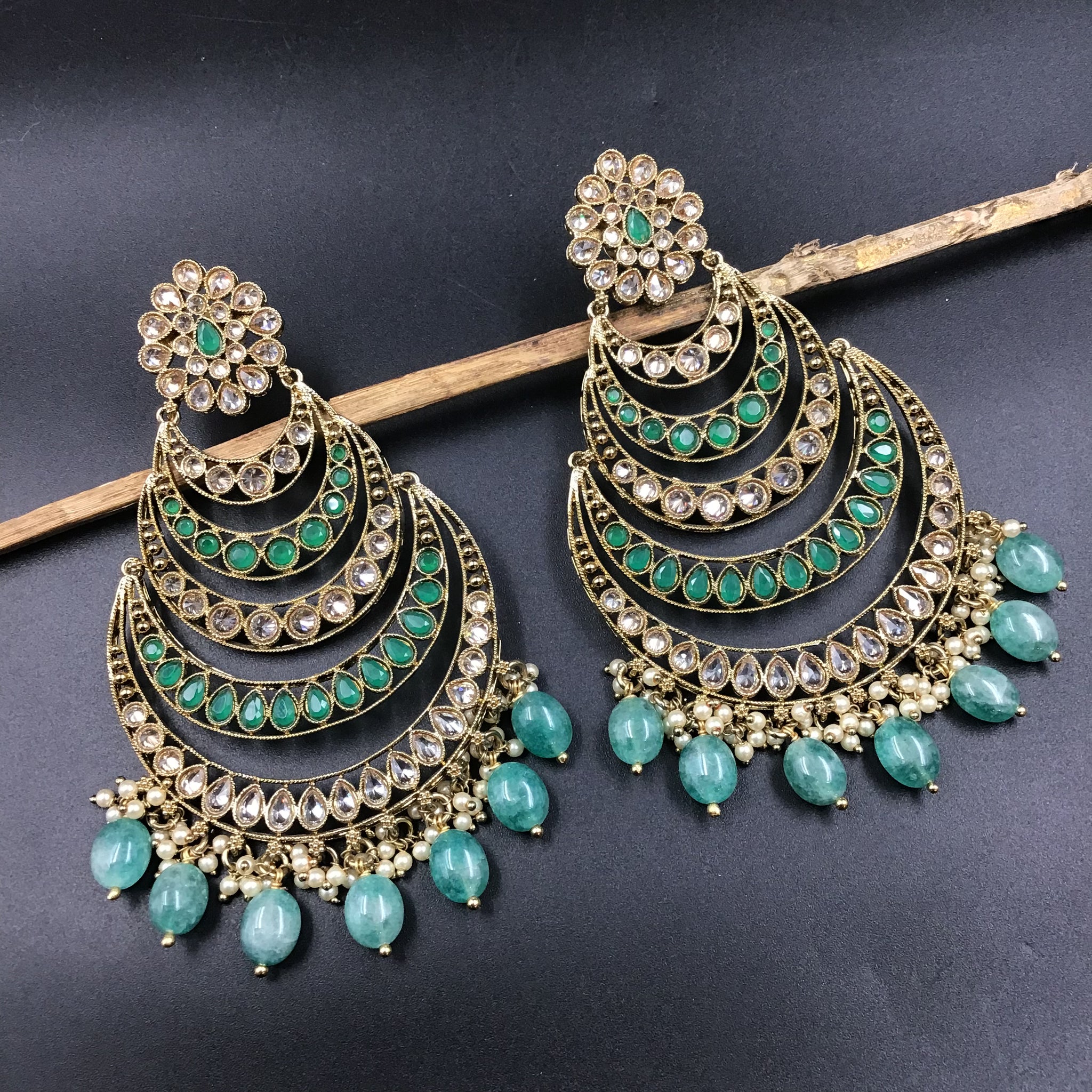 Green Antique Earrings - Dazzles Jewellery