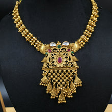 Round Neck Antique Necklace Set 3525 - Dazzles Jewellery