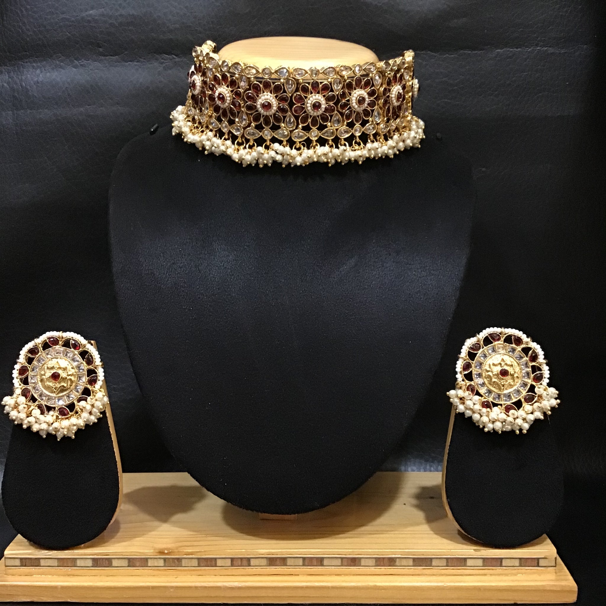 Gold Look Choker Set 1520-21 - Dazzles Jewellery