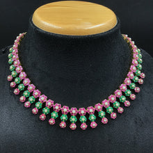 Ruby Green Jadau Necklace Set - Dazzles Jewellery