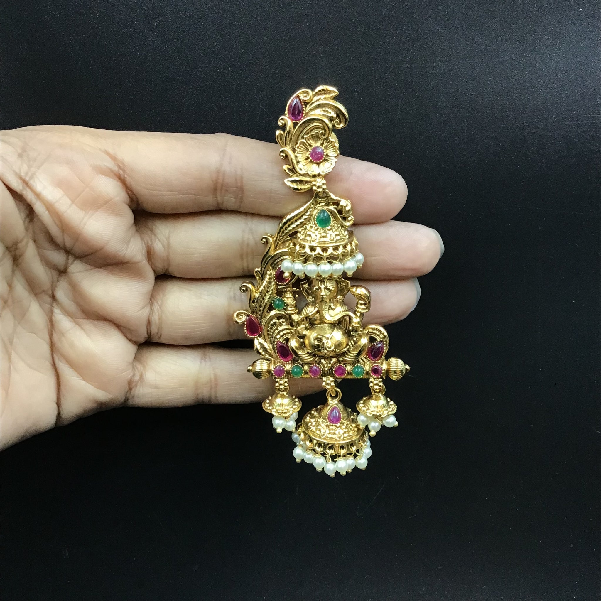 Danglers Temple Earring 3933-28 - Dazzles Jewellery