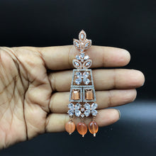 Orange Zircon/AD Necklace Set 11563-7675 - Dazzles Jewellery