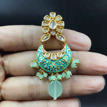 Mint Green Kundan Necklace Set 10795-6580 - Dazzles Jewellery