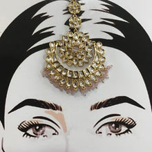 Pink Kundan Maang Tikka 18860-6042 - Dazzles Jewellery