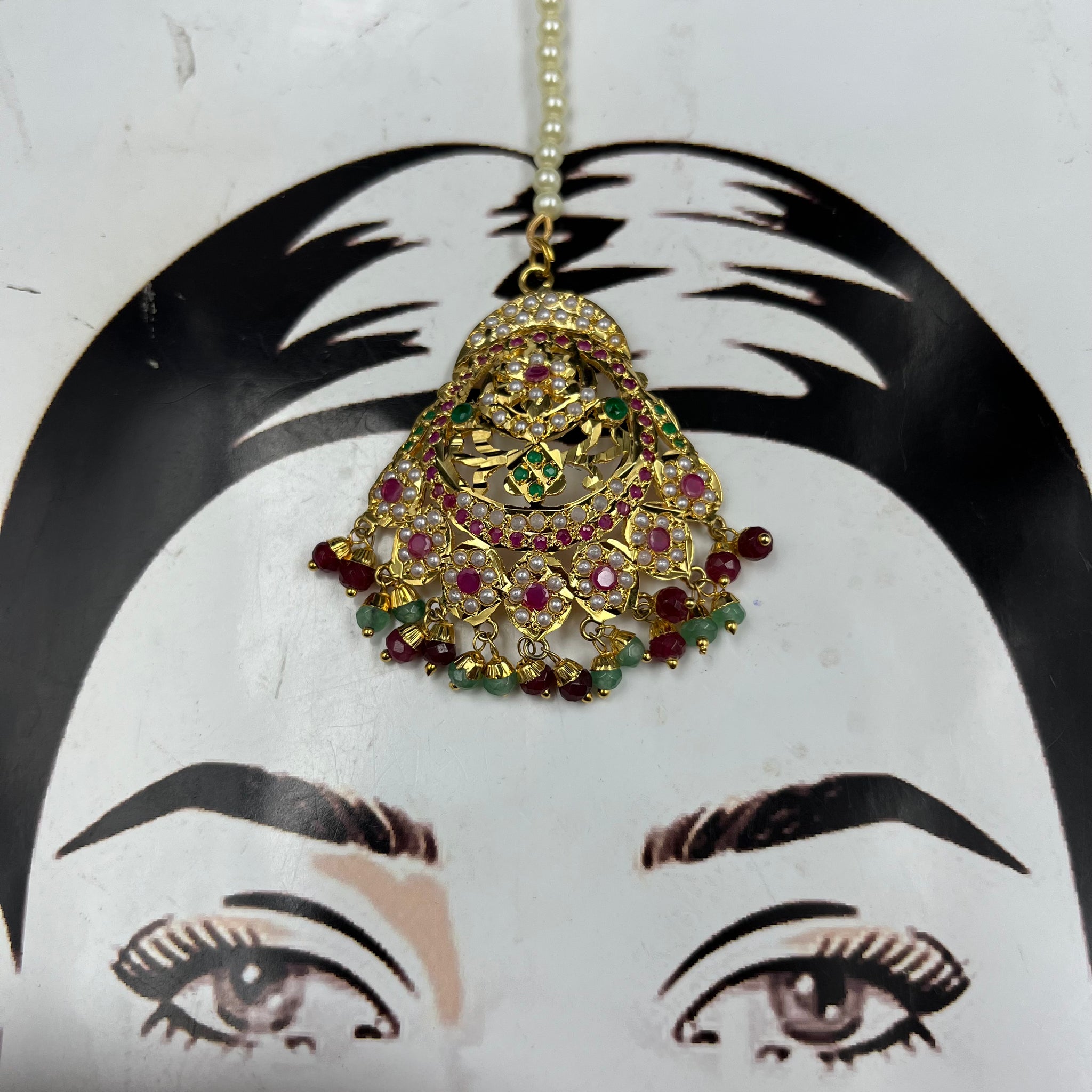 Jadau Maang Tikka 5824-73 - Dazzles Jewellery