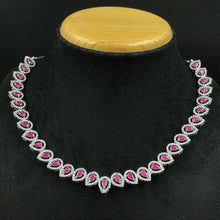Ruby Zircon/AD Necklace Set   18931-6113 - Dazzles Jewellery