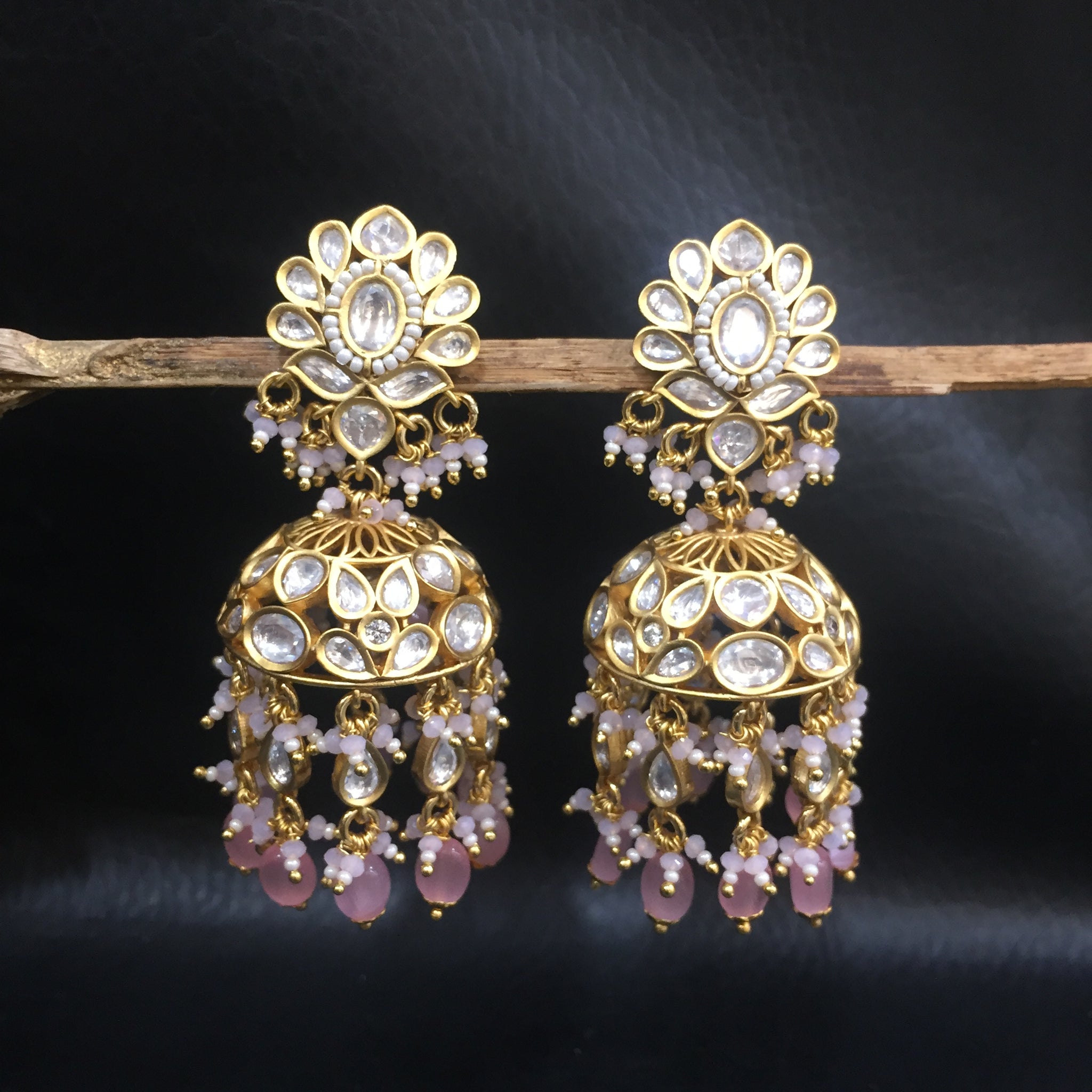 Pink Kundan Earring - Dazzles Jewellery