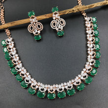 Green Zircon/AD Necklace Set - Dazzles Jewellery