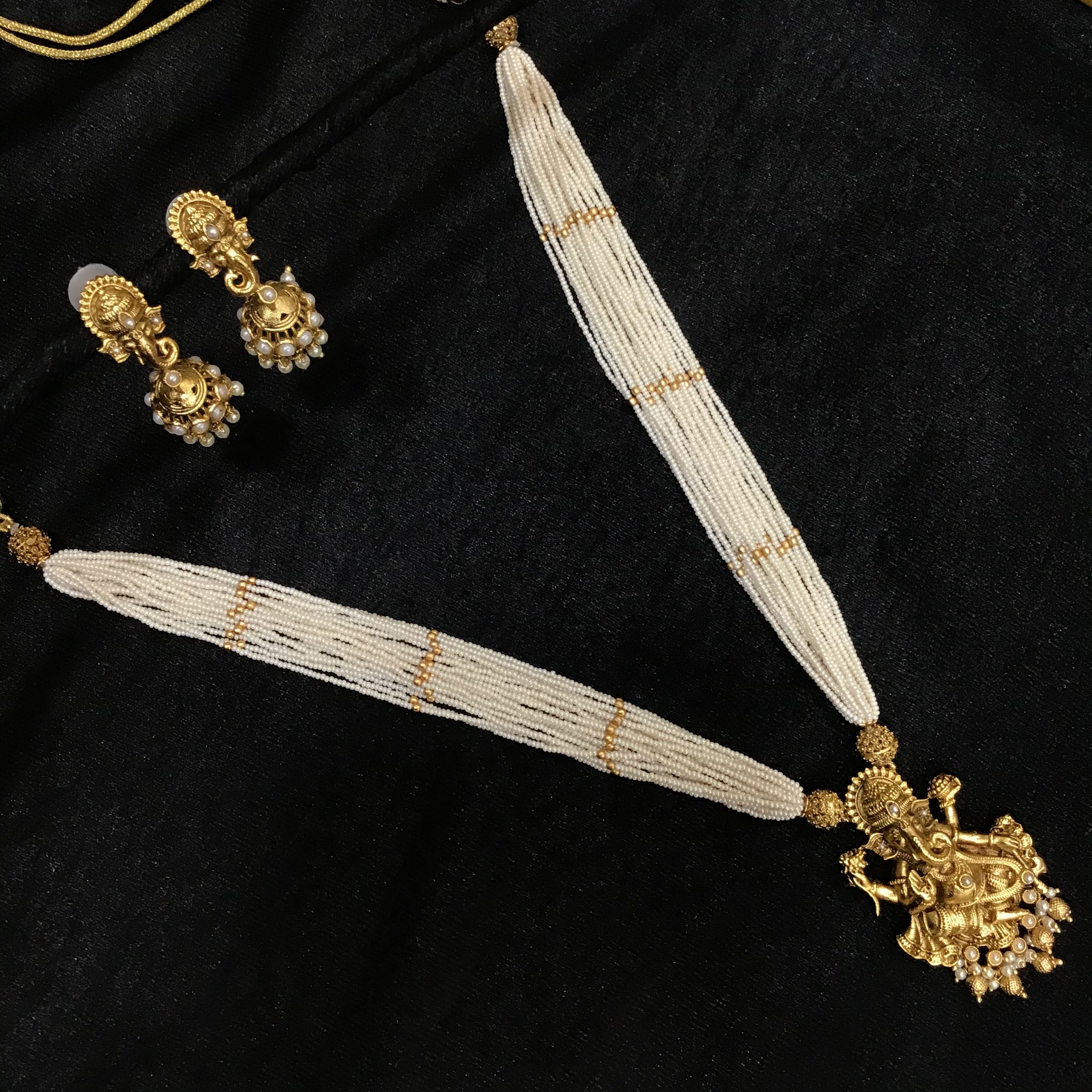 Medium Temple Pendant Set 3641-28 - Dazzles Jewellery