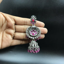 Ruby Oxidized Earring - Dazzles Jewellery