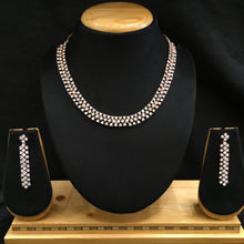 Round Neck Zircon/AD Necklace Set 6206-08 - Dazzles Jewellery