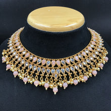 Gold Plated Stone Necklace Set 12678-28 - Dazzles Jewellery