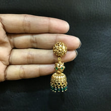 2 Line Green Pearl Gold Beads Mala 18799 - Dazzles Jewellery